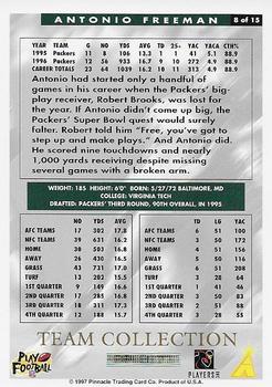 1997 Score Green Bay Packers #8 Antonio Freeman Back