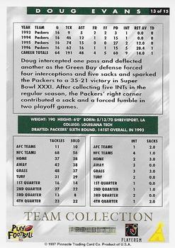 1997 Score Green Bay Packers #13 Doug Evans Back
