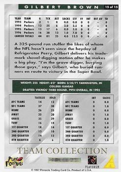 1997 Score Green Bay Packers #15 Gilbert Brown Back