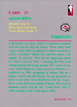 1992 JOGO #27 Adam Rita Back