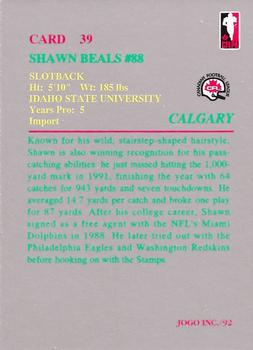 1992 JOGO #39 Shawn Beals Back