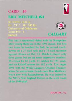 1992 JOGO #50 Eric Mitchel Back