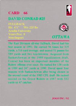 1992 JOGO #66 David Conrad Back