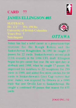 1992 JOGO #77 James Ellingson Back