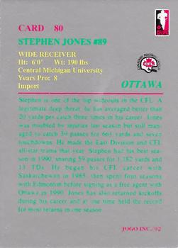 1992 JOGO #80 Stephen Jones Back