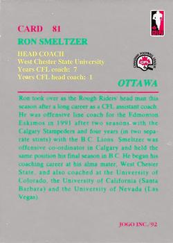 1992 JOGO #81 Ron Smeltzer Back