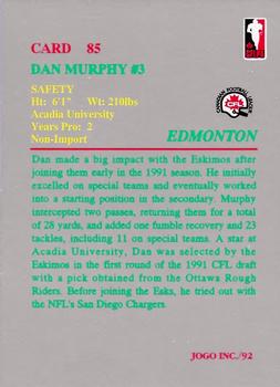 1992 JOGO #85 Dan Murphy Back