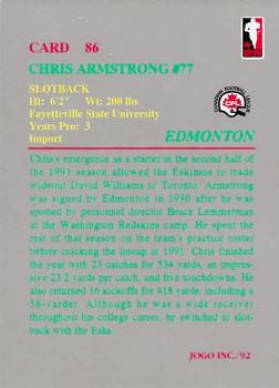 1992 JOGO #86 Chris Armstrong Back