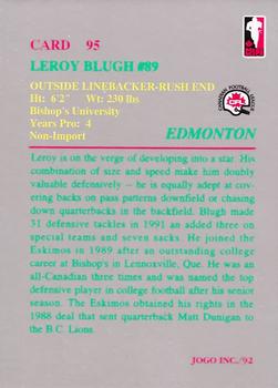 1992 JOGO #95 Leroy Blugh Back