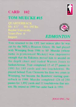 1992 JOGO #102 Tom Muecke Back