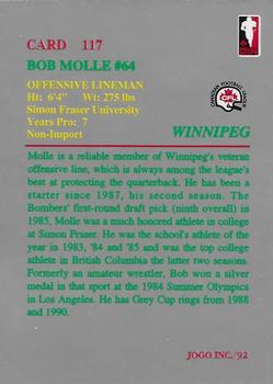 1992 JOGO #117 Bob Molle Back