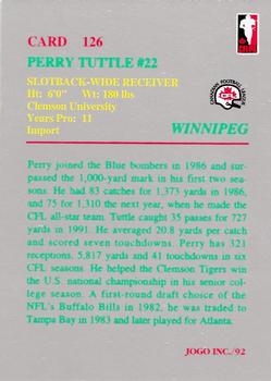 1992 JOGO #126 Perry Tuttle Back