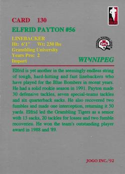 1992 JOGO #130 Elfrid Payton Back
