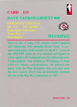 1992 JOGO #133 Dave Vankoughnett Back