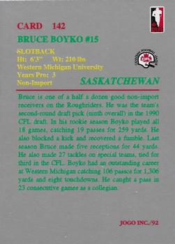 1992 JOGO #142 Bruce Boyko Back
