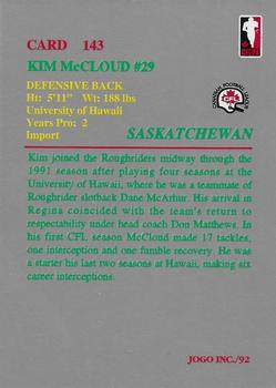 1992 JOGO #143 Kim McCloud Back