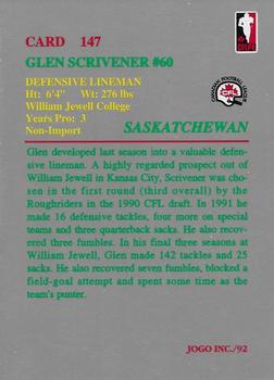 1992 JOGO #147 Glen Scrivener Back