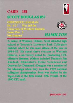 1992 JOGO #181 Scott Douglas Back