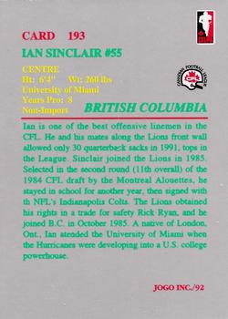 1992 JOGO #193 Ian Sinclair Back