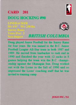 1992 JOGO #201 Doug Hocking Back