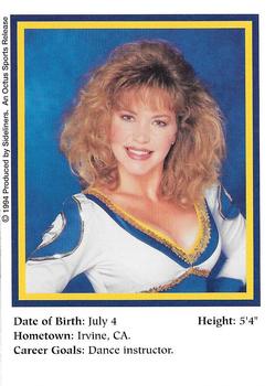 1994-95 Sideliners Pro Football Cheerleaders #R29 Wendy Nelson Back
