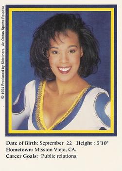 1994-95 Sideliners Pro Football Cheerleaders #R35 Melissa Sharp Back
