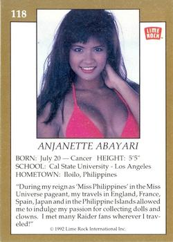 1992 Lime Rock Pro Cheerleaders #118 Anjanette Abayari Back
