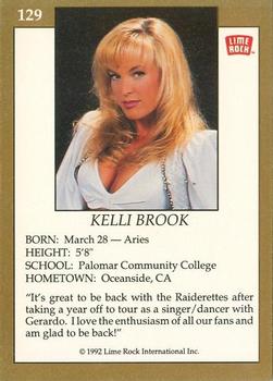 1992 Lime Rock Pro Cheerleaders #129 Kelli Brook Back