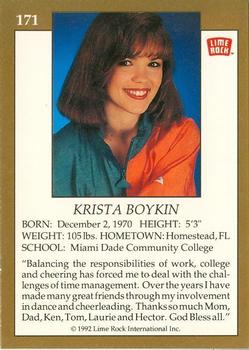 1992 Lime Rock Pro Cheerleaders #171 Krista Boykin Back