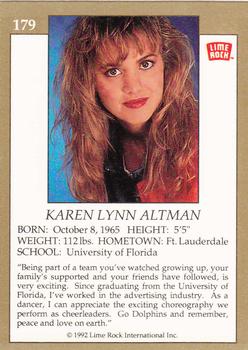 1992 Lime Rock Pro Cheerleaders #179 Karen Altman Back