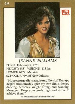 1992 Lime Rock Pro Cheerleaders #49 Jeanne Williams Back