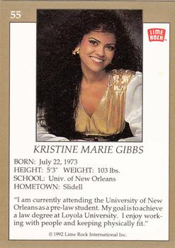 1992 Lime Rock Pro Cheerleaders #55 Kristine Marie Gibbs Back