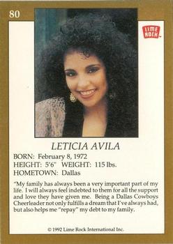 1992 Lime Rock Pro Cheerleaders #80 Leticia Avila Back