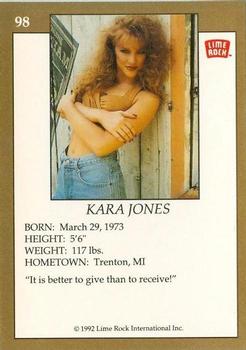 1992 Lime Rock Pro Cheerleaders #98 Kara Jones Back