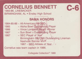 1989 Collegiate Collection Coke Alabama Crimson Tide (20) #C-6 Cornelius Bennett Back