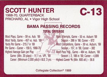 1989 Collegiate Collection Coke Alabama Crimson Tide (20) #C-13 Scott Hunter Back