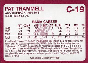 1989 Collegiate Collection Coke Alabama Crimson Tide (20) #C-19 Pat Trammell Back