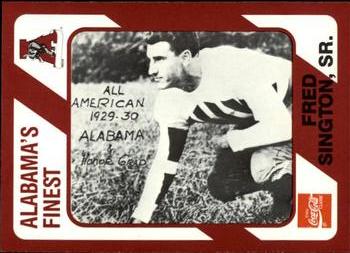 1989 Collegiate Collection Coke Alabama Crimson Tide (580) #7 Fred Sington, Sr. Front