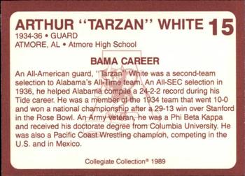 1989 Collegiate Collection Coke Alabama Crimson Tide (580) #15 Arthur White Back