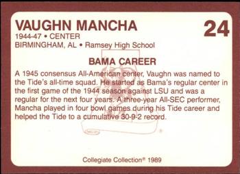 1989 Collegiate Collection Coke Alabama Crimson Tide (580) #24 Vaughn Mancha Back
