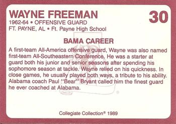 1989 Collegiate Collection Coke Alabama Crimson Tide (580) #30 Wayne Freeman Back