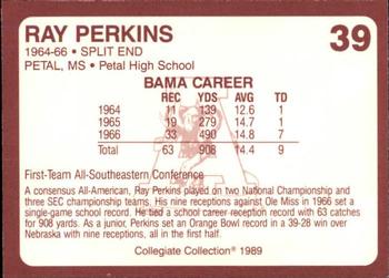 1989 Collegiate Collection Coke Alabama Crimson Tide (580) #39 Ray Perkins Back