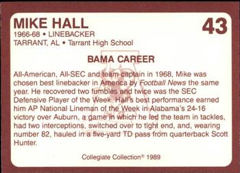 1989 Collegiate Collection Coke Alabama Crimson Tide (580) #43 Mike Hall Back
