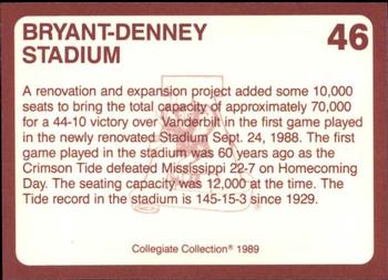 1989 Collegiate Collection Coke Alabama Crimson Tide (580) #46 Bryant-Denney Stadium Back
