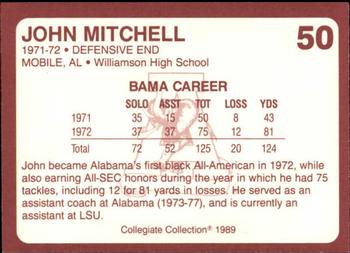 1989 Collegiate Collection Coke Alabama Crimson Tide (580) #50 John Mitchell Back