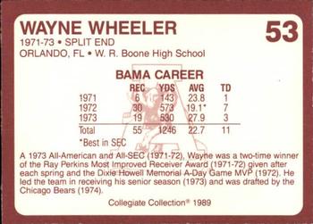 1989 Collegiate Collection Coke Alabama Crimson Tide (580) #53 Wayne Wheeler Back
