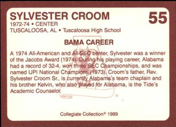 1989 Collegiate Collection Coke Alabama Crimson Tide (580) #55 Sylvester Croom Back