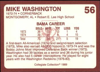 1989 Collegiate Collection Coke Alabama Crimson Tide (580) #56 Mike Washington Back
