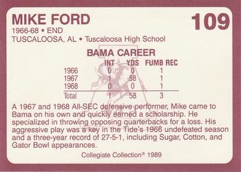 1989 Collegiate Collection Coke Alabama Crimson Tide (580) #109 Mike Ford Back