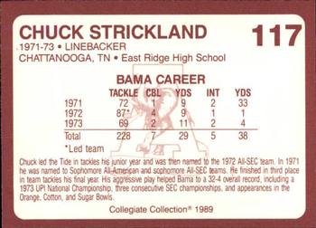 1989 Collegiate Collection Coke Alabama Crimson Tide (580) #117 Chuck Strickland Back
